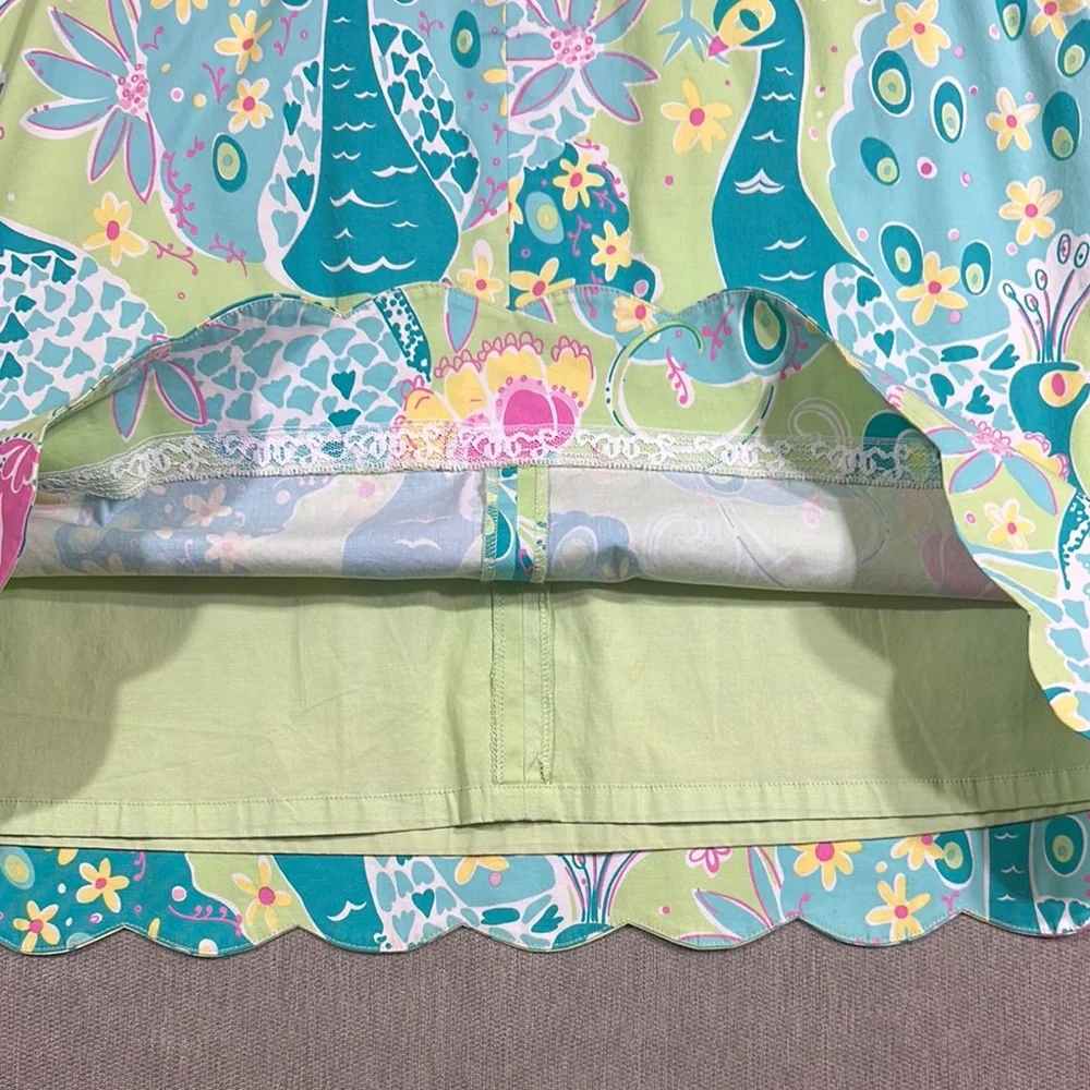 Lilly Pulitzer Strapless Pastel Peacock Dress Size 2 - Picture 6 of 7